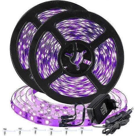 Bande LED UV de 12 m, 720 LED, idéale pour les fêtes, bars, clubs, discothèques et décorations aux couleurs néon. (1/5)
