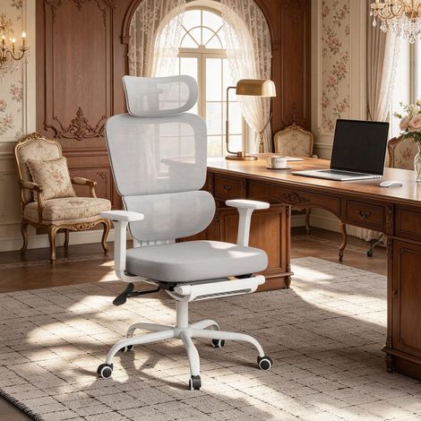 Chaise de bureau confortable, chaise pivotante de haute qualité, chaise de travail, chaise de bureau ergonomique, pour le bureau à domicile et le jeu (1 chaise de bureau uniquement) (1/4)