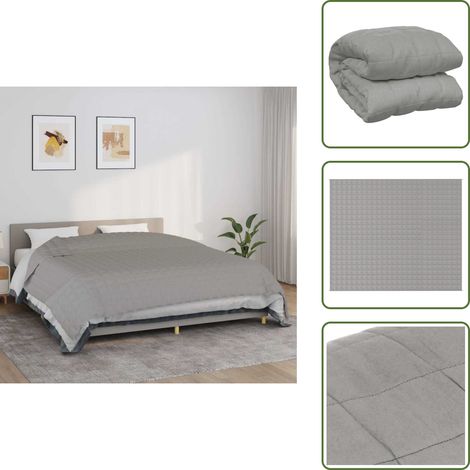 Couverture lestée Gris 220x260 cm 11 kg Tissu - Couverture Lestée - Couverture Poids - Literie Relaxante - Sommeil Profond - Douceur (1/5)