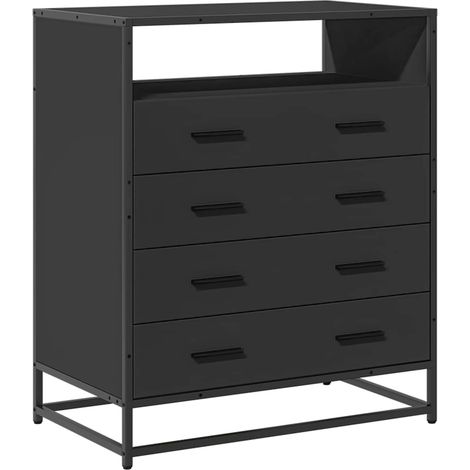 Maison Exclusive - Cajonera de madera contrachapada negro 70x41x8