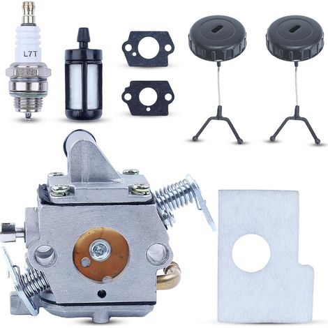 Carburateur MS170 C1Q-S57A pour tronçonneuses STIHL 017 018 MS 170 180C MS170 MS180 MS170C MS170C MS180C Pièces de rechange avec joint de carburateur, filtre à air, filtre à coton, bougie (1/5)