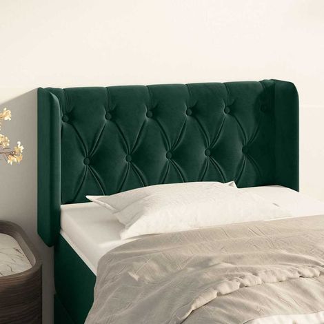 vidaXL Cabecero de terciopelo verde oscuro 83x16x78/88 cm (1/5)