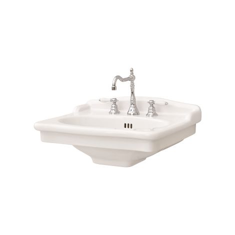 Lavabo Hermitage su colonna cm. 68x55 in ceramica bianco lucido