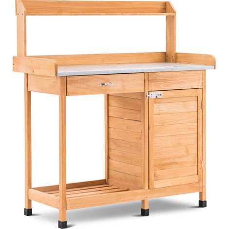 M MCombo Pflanztisch Gärtnertisch Blumentisch mit verzinkter Arbeitsplatte 0440 (1/5)