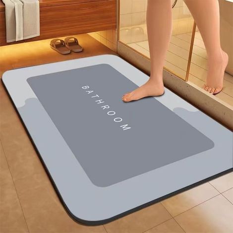 Tapis De Bain - En Terre Diatomée - Anti-dérapant - Absorbant - Séchage Rapide - Pour Salle De Bain Douche Baignoire Evier Cuisine - 60x40 cm (1/5)