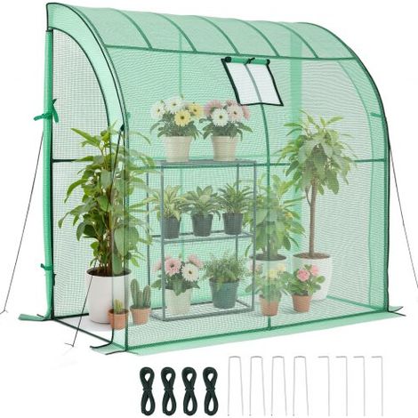 Invernadero de Exterior 198 x 100 x 200 cm, Invernadero de Jardín con Ventana y Puertas Enrollables, Accesorios de Estacas y Cuerdas, Vivero Casero para Plantas Verduras Flores en Terraza Patio (1/5)