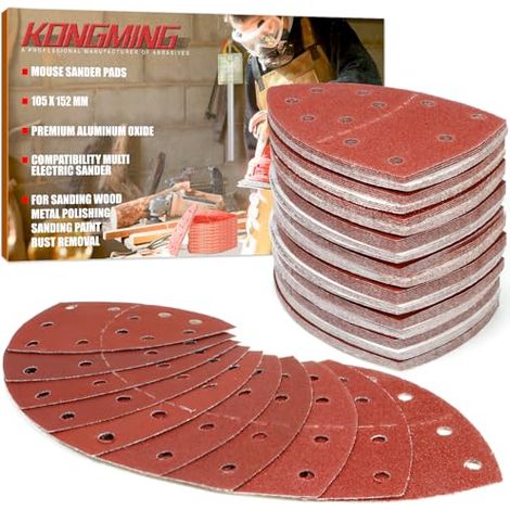 Papier Abrasif pour Ponceuse 11 Trous 100 Pièces Grain 40 60 80 120 180 240 320 400 600 Ponceuses de Détail - (1/5)