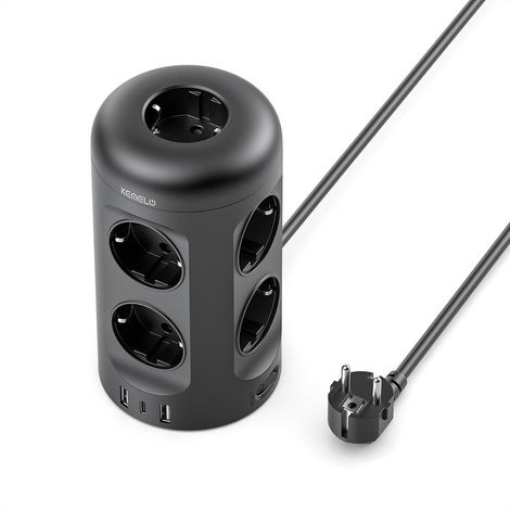 Multiprise 12 en 1 avec Interrupteur, 9 Prises, 3 USB, 3680W/16A (1/5)