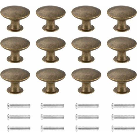Lot de 12 boutons de commode rétro, poignée de meuble, bords arrondis, bouton antique en fer et laiton, bouton de traction pour armoire, maison de campagne, meubles de cuisine vintage, tiroir, b (1/5)