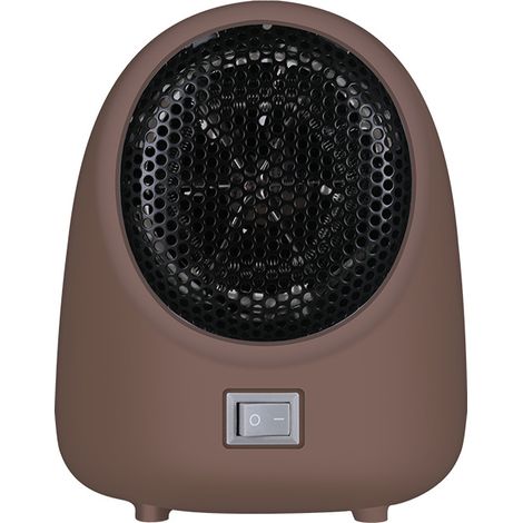 Chauffage électrique portatif chauffage de bureau ventilateur petit chauffage domestique chauffage d'hiver ventilateur brun