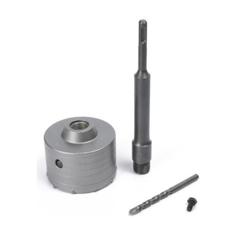 Aiperq – Scie cloche 100 mm – Tige SDS Plus 220 mm – Pour béton, ciment, brique, pierre – Alliage tungstène-cobalt pour perçage précis (1/4)