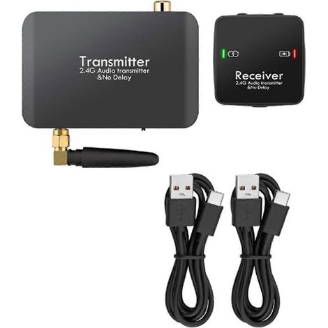 Émetteur-récepteur audio sans fil Wi-Fi 2,4 GHz avec adaptateur stéréo sans fil 3,5 mm (gauche/droite) pour TV et ordinateur AC-3/DTS/PCM (1/4)
