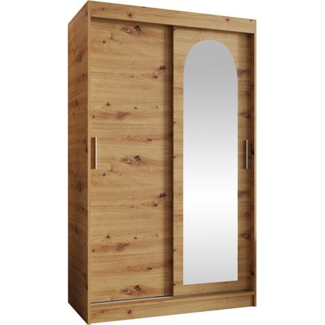 Armario Hartford 504, Roble Artisan, 200x120x62cm, Puertas de armario: Correderas, Número de estantes: 0