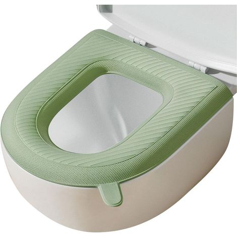 Copriwater universale in 3 pezzi con maniglia, impermeabile, in materiale EVA, verde (1/4)