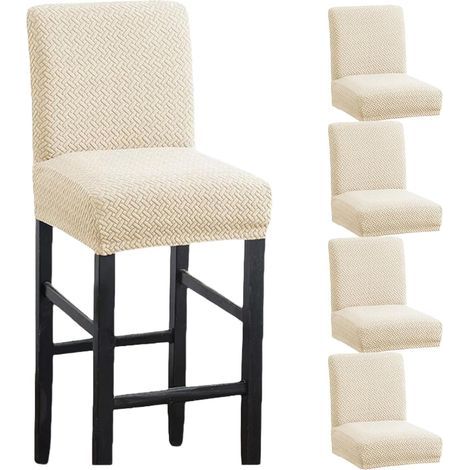 Lot de 4 housses de chaise universelles extensibles et modernes - Housses amovibles et lavables - Très faciles d'entretien et durables - Pour chaises de cuisine, hôtel, banquet (1/5)