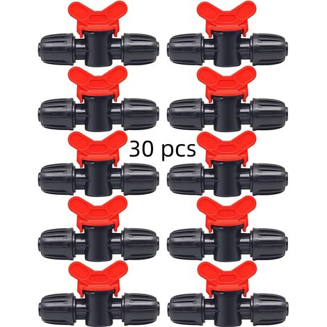 Lot 30 vannes interrupteur – PE – tuyau 16 mm – verrou barbelé – connecteur valve – irrigation goutte à goutte (1/5)