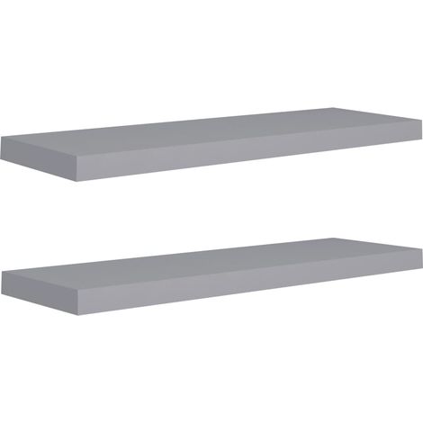 vidaXL Scaffali a Parete 2 pz Grigi 80x23,5x3,8 cm in MDF