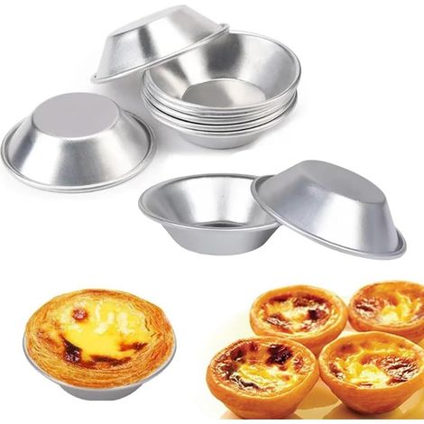 Ensemble de 10 moules à tarte, aluminium, antiadhésif, pour cupcakes et muffins, cuisine maison
