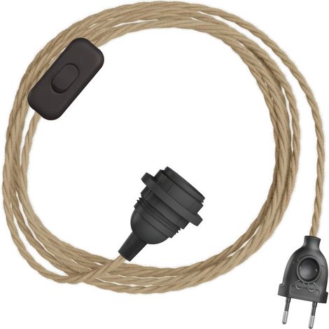 Câbles créatifs - Câblage pour abat-jour torsadé SnakeBis - Douille et câble en tissu tressé