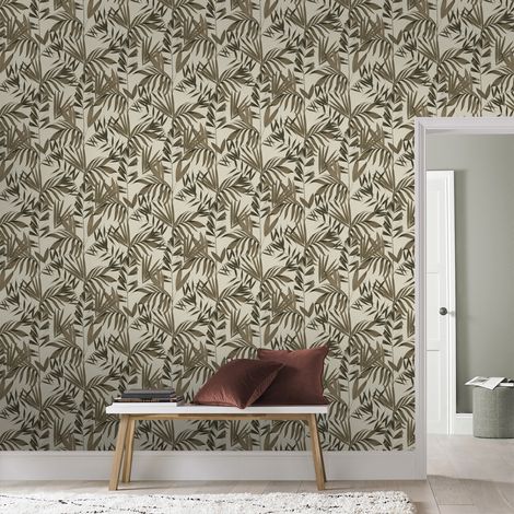 Papier peint intissé Végétal Japon 1005 x 52cm Taupe (1/5)