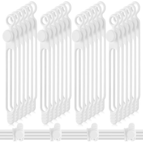 Lot de 40 attaches de câble réutilisables en silicone - Sangles réglables - Organisateur de câbles de charge multifonction pour fixer les cordons de charge (10,5 cm, blanc) (1/5)