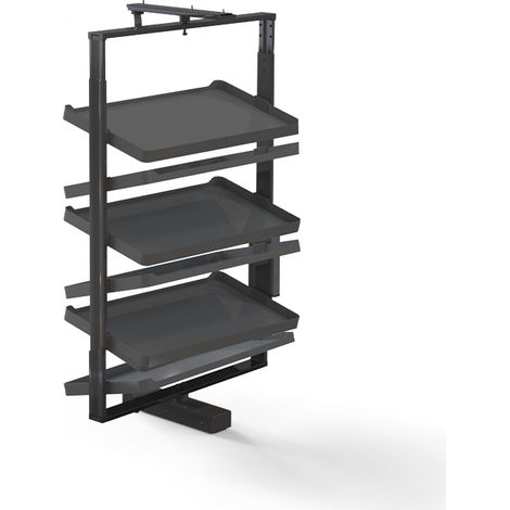 Emuca Zapatero giratorio para interior de armario Quartz, H1080mm, Módulo 800mm, Acero, Aluminio, Madera, Titanio (1/5)