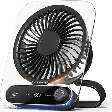 Mini ventilateur de bureau USB - Ultra silencieux, rechargeable, pliable à 180°, idéal pour les voyages, le bureau et la chambre. (1/5)