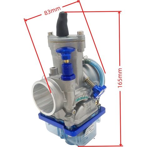 Carburateur bleu 34 mm pour motos 125-200cc – Réf. 404-065 – Ensemble corps de papillon haute efficacité atomisation, puissance régulière. (1/5)