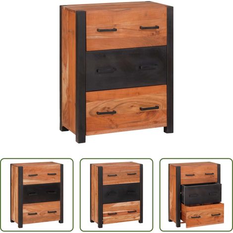 vidaXL Massivholz Schrank -  Sideboard Braun 55 x 30 x 75 cm Massivholz Akazie (1/5)