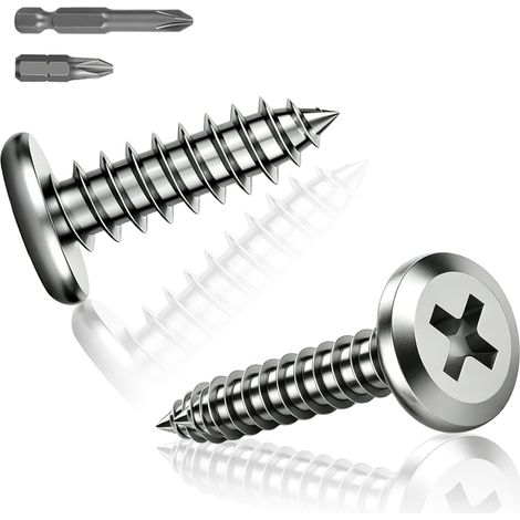 Lot de 32 vis à tête plate M4 x 12 mm (1/5)