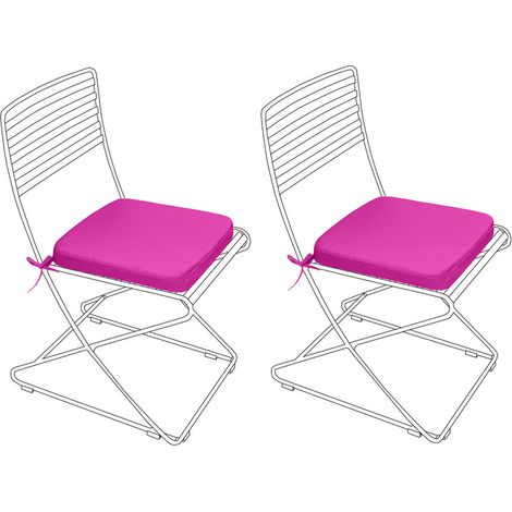 Gardenista - Coussins de Chaise d'extérieur Pour Chaise Resol Palma, 40x40x5 cm Coussins de Chaise Avec Attaches Sécurisées, Coussin de Siège Résistant à l'eau Pour Jardin Terrasse - Rose (2pk) (1/5)