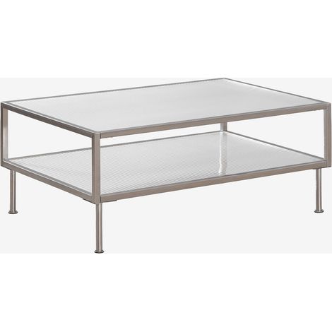 Mesa de centro rectangular 90x60 cm en acero y cristal Paoline SKLUM       
