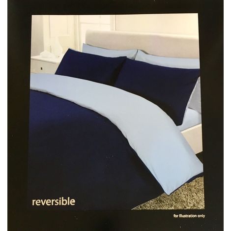 Housse de Couette réversible en Percale, Polyester-Coton, Bleu/Bleu Marine, 230 x 200 x 1 cm (1/2)