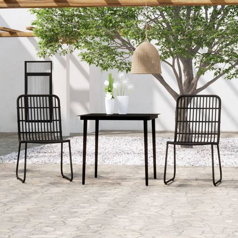 Juego de comedor para jardín 3 piezas negro vidaXL (1/5)