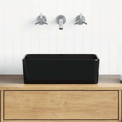 Lavabo 40 x 30 x 13 cm en céramique noire