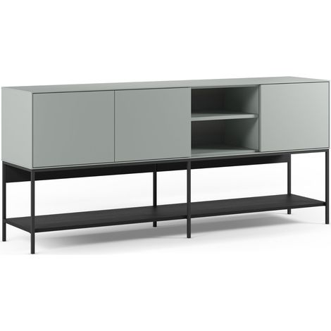 MAOLA - Buffet 3 portes 180 cm en mélamine - Gris