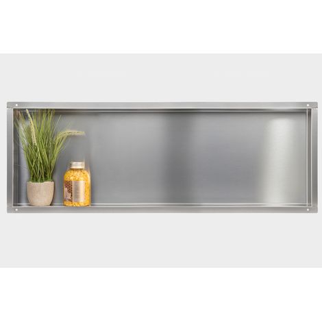 Wall-BOX NO RIM - Mensola a incasso senza cornice, acciaio inox, 90x30x7 cm (1/3)