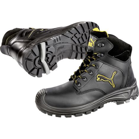 PUMA Borneo Black Mid 630411-43  Sicherheitsstiefel S3 Schuhgröße (EU): 43 Schwarz, Gelb 1 St.