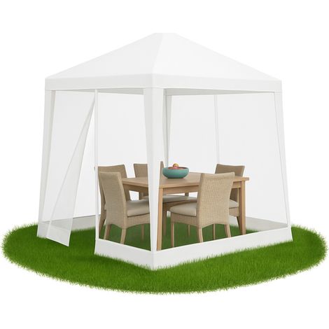 Aga Gartenpavillon mit Moskitonetz 2,4x3m Weiß