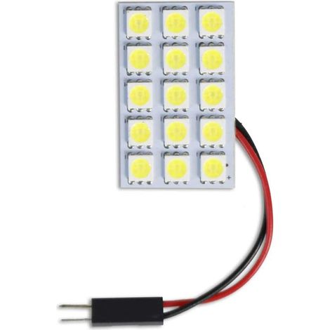 Luci Pannello 15 LED Interno Auto SMD Luce Fredda 6000K Per Interni Auto Tettuccio 3 Watt Alimentazione 12 V Adattatore T10 (1/2)