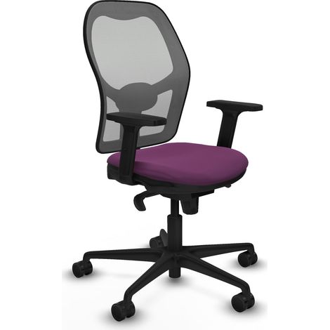 Jorquera sincro malla gris similpiel morado brazos 2D base nailon  ruedas 65mm nailon (1/5)