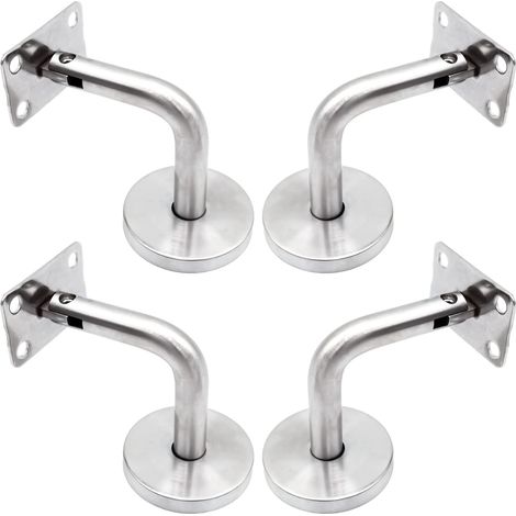 Handlaufhalterungen für die Wandmontage, Treppenhalterung aus poliertem Edelstahl mit Abdeckung, Basis, Wandhalterungen, Geländer für Innenwand, Dachboden, Bar, Korridor, Halterung, 4 Stück (1/5)