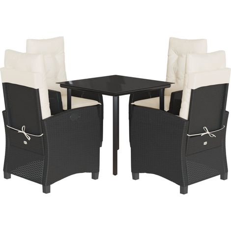 Maison Exclusive - Set de muebles jardín 5 pzas con cojines ratán (1/5)