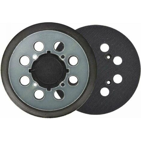 Plateau de ponçage de rechange pour ponceuse orbitale aléatoire DeWalt DCW210N (réf. DWE6423) : plateau auto-agrippant de 125 mm, 8 trous, bleu (1 pièce). (1/4)