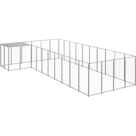 Maison Exclusive - Gabbia per Cani Argento 13,31 m² in Acciaio (1/5)