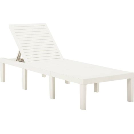 vidaXL Chaise longue plastique blanc (1/5)