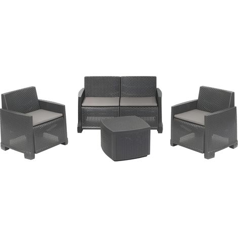 SET DA GIARDINO COMO Col. Antracite con 4 cuscini