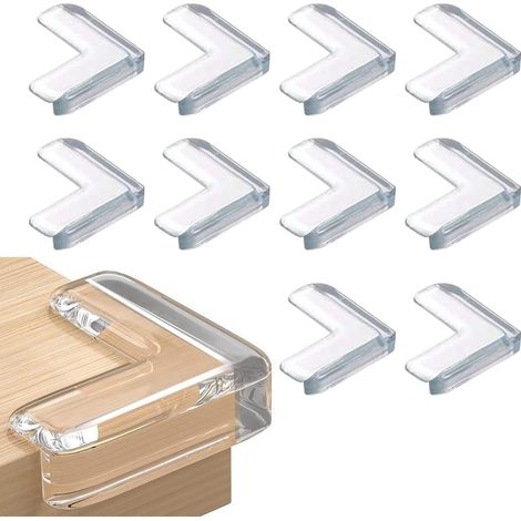 Protections D'Angle Pour Table - En PVC Transparent - Forme En L - Pour Sécuriser Les Coins De Meubles - Lot De 10 (1/5)