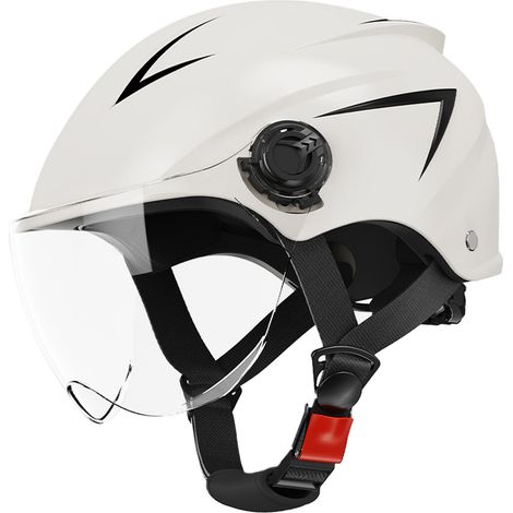 Weißer Motorradhelm mit Sonnenschutz, modular, für alle Jahreszeiten, für Damen und Herren. (1/5)