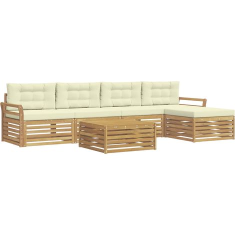 Outdoor Sofa Set 6 pcs White and Cream 79 x 79 x 37 cm vidaXL (1/5)